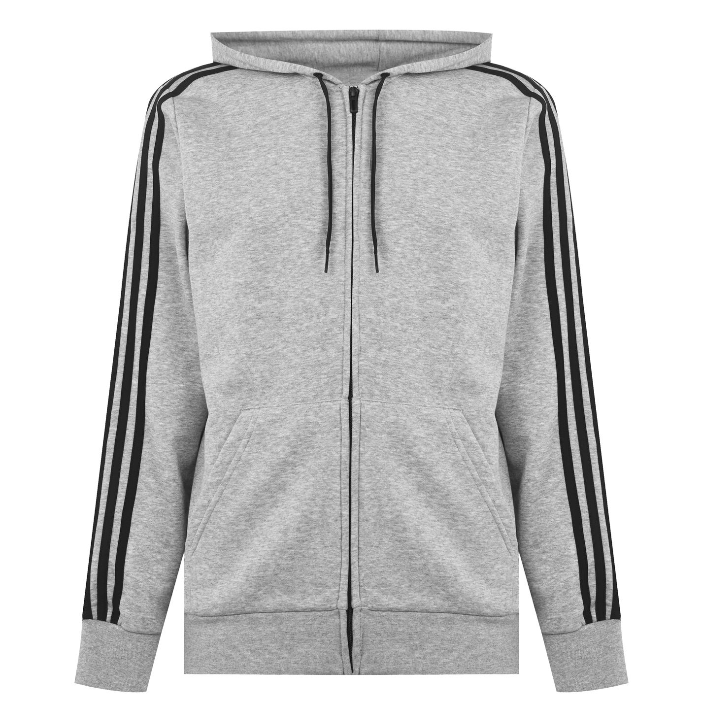 adidas 3 stripe full zip hoody mens