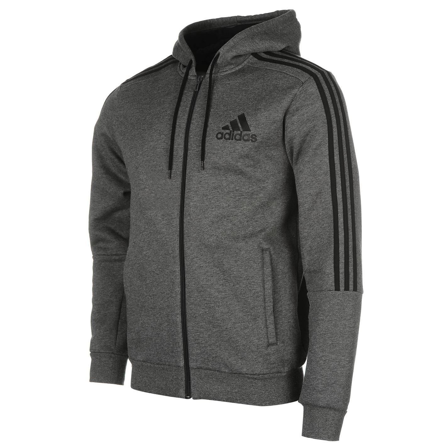 adidas 3 stripes zip through hoody mens